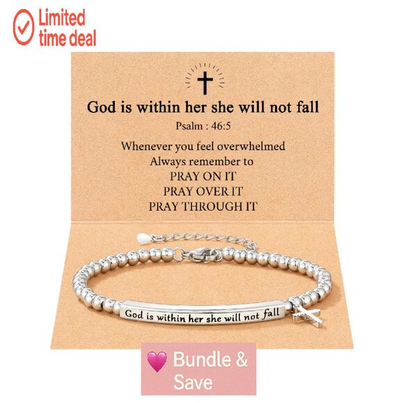 Inspirational Bible Verse Bracelet for Women Girls Christian Jewelry Gift - Picture 1 of 8